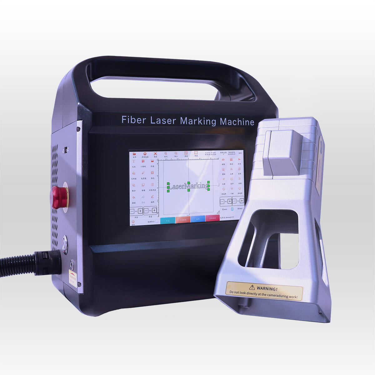 Máquina de marcado láser de fibra portátil eléctrica para plástico duro para metal